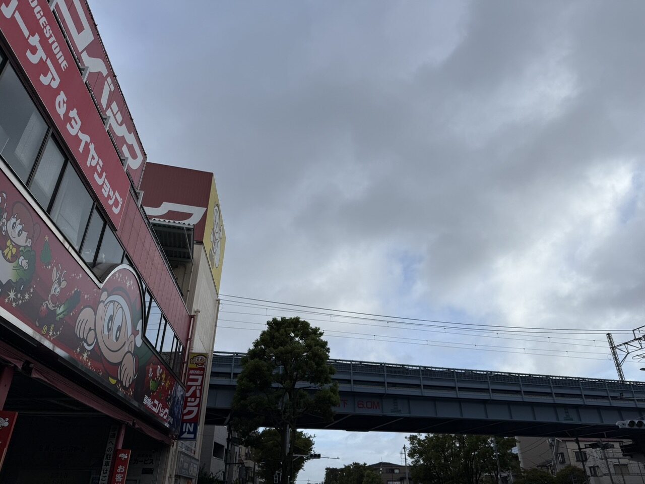 朝の青空も、午後からは雨の空模様